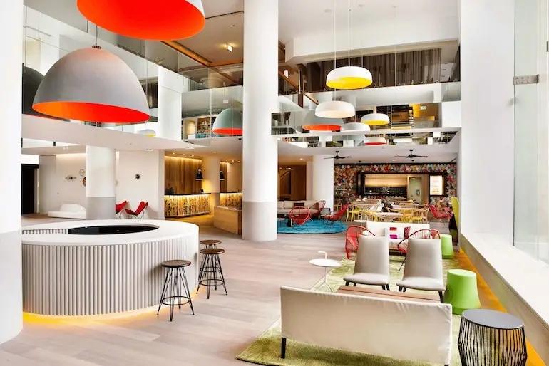 QT Gold Coast has colourful and vibrant interiors that make it great for events.