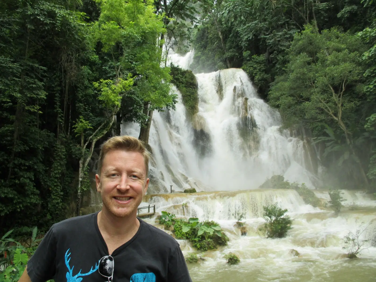 Mat at waterfalls near Luang Prabang, Laos